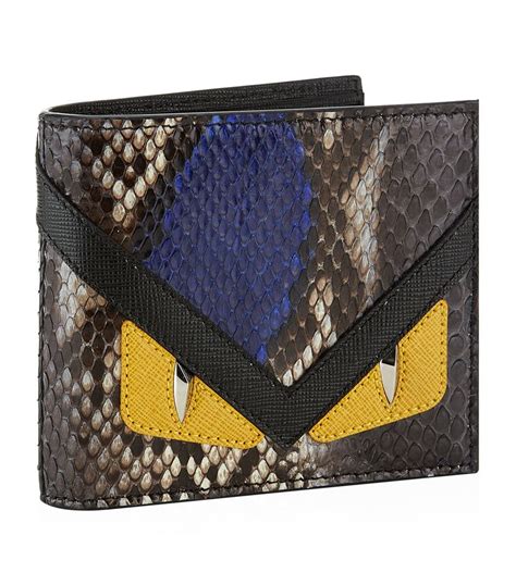 fendi mens wallet white eyes|fendi monster eyes bifold wallet.